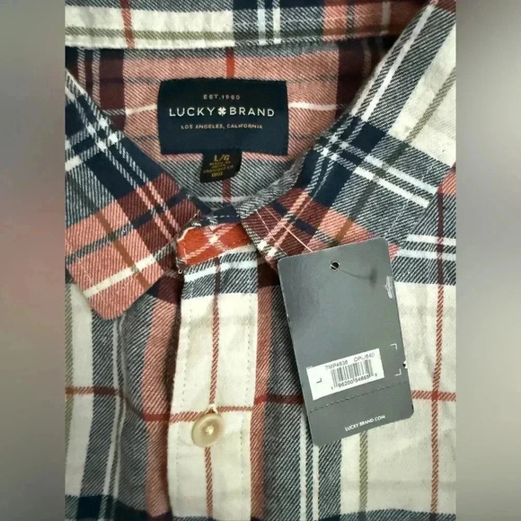 NWT Lucky Brand Flannel shirt Large Men’s - Picture 4 of 9